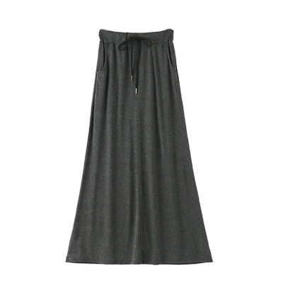 

Summer New Skirts Womens Solid Modal High Elastic High Waist Pocket Long Skirt Casual Ladies Skirts Female Maxi Skirt