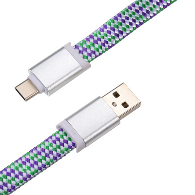 

USB Micro USB Braided Cable Noodle Flat Charger Cable Data Transmission 1m for Xiaomi Samsung Huawei