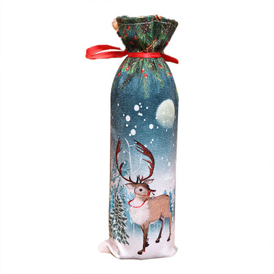 

Toponeto Red Wine Bottle Cover Bags Snowman Santa Claus Christmas Decoration Xmas