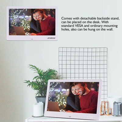 

Andoer 125 Inch Digital Photo Frame Narrow Border 1366768 High Resolution EDP Wide Viewing Angle Display Support Music Video Clo