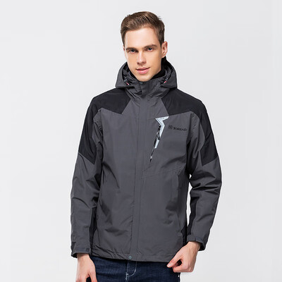 

Pathfinder TOREAD Jacket three-in-one outdoor men&women couple fleece two-piece waterproof warm jacket winter clothing KAWG91103 charcoal black male