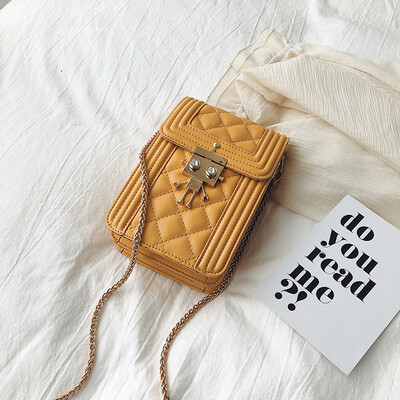 

Summer small fragrance mobile phone bag handbags new 2019 Korean version of the wild single shoulder slung fashion chain small square bag