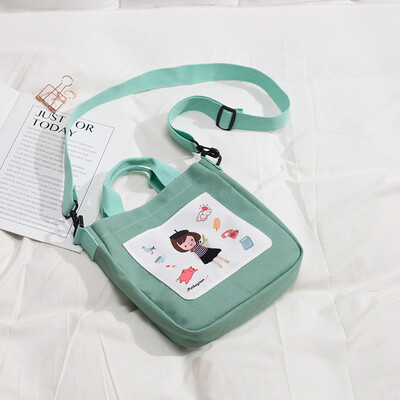 

Summer canvas bag womens bag tide Korean version of Joker Messenger bag ins single shoulder Japanese girls small cloth bag