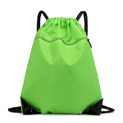 

Customized rope harness pocket shoulder bag light nylon cloth sport simple travel large capacity fitness backpack for men&w