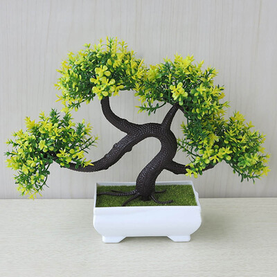 

New Bonsai Tree In Square Pot Artificial Plant Decoration Not Faded No Watering Potted For Office Home