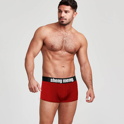 

Tailored Mens Sports Breathable Flat Angle Solid Color U Convex Pocket Underwear
