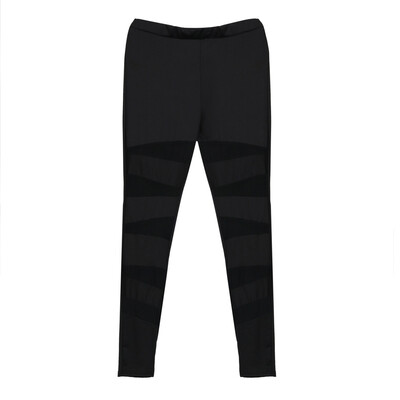 

Tailored Womens Mesh Panels Stretchy Workout Sports Gym Yoga Leggings Ninth Yoga Pants