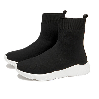 

LZJ Womens shoes spring&autumn new stovepipe Sneakers elastic boots tube socks boots increased sexy Flying weaving shoes