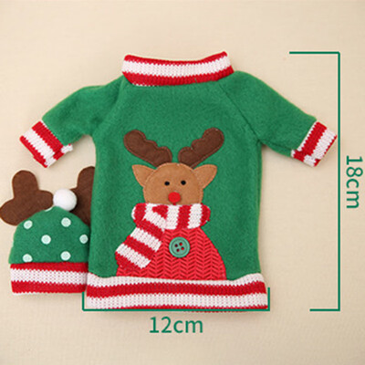 

2pc Christmas Bottle Cap Wine Bottle Cover Xmas Santa Table Decor For Party Gift