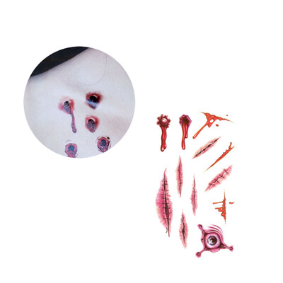 

〖Follure〗Waterproof Temporary Tattoo Sticker Scar Terror Wound Blood Injury Halloween Hot