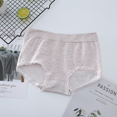 

Women Cotton Panties Breathable Mid-Rise Briefs Female Lace Underwear Panties