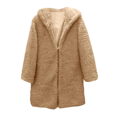 

Toponeto Women Autumn Long Sleeve Thick Hooded Open Stitch Coat Jacket Cardigan