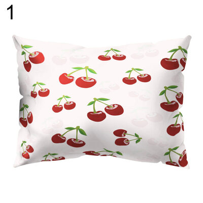 

Cute Cherry Printed Rectangle Throw Pillow Case Cushion Cover Home Car Decor