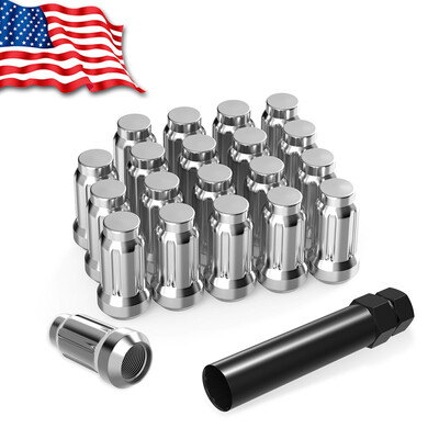 

20x Chrome 12x15 Spline Tuner Lug Nuts Key fits Honda Acura Mazda Ford Kia