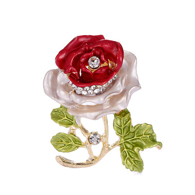 

Lacquer Brooch Flower Brooch Pin for woman Enameled Red Rose Alloy Rose Paint Womens Jewelry Brooches