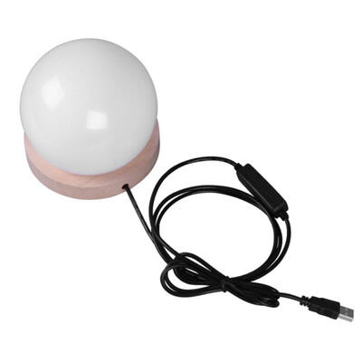 

Creative LED Ball Lamp Wooden Base USB Dimmable Night Light Decoration Lamp