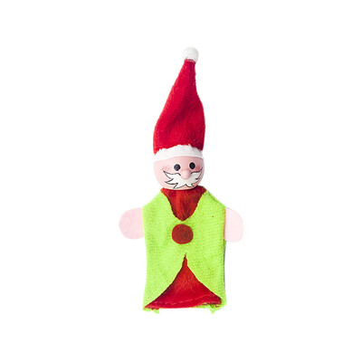 

Toponeto Christmas Childrens Fabric Christmas Finger Doll Wood Santa Claus Finger Doll