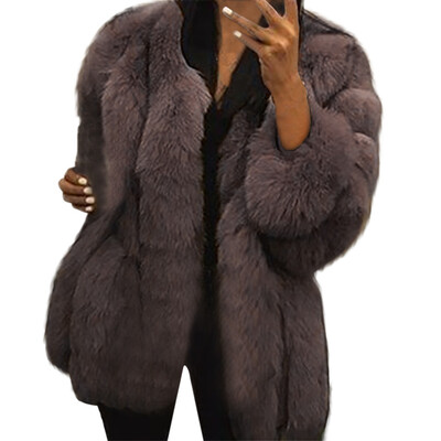

Toponeto Women Plus Size Short Faux Coat Warm Furry Jacket Long Sleeve Outerwear