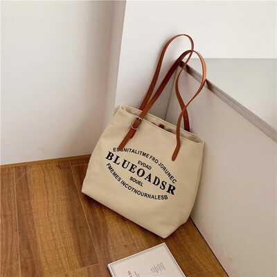 

Tailored Female Letter Bag Messenger Bag Fashion Wild Retro Tote Bag Shoulder Canvas Bag