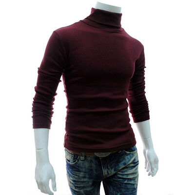 

Fashion Pullover Cardigan Sweater Men Coat Turtleneck Knit Slim Fitness Tops