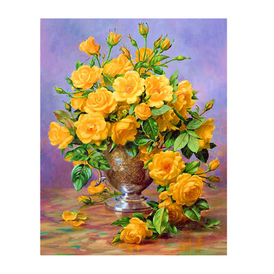 

Flowers 5D Diamond Painting Cross Stitch Kit Rhinestones Home Decor Craft