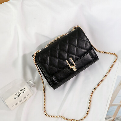 

Bag female 2018 new wave Korean version of the wild rhombic chain bag shoulder Messenger bag simple atmosphere solid color handbag