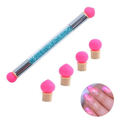 

〖Follure〗Set Glitter Powder Picking Dotting Gradient Pen Brush 4 Sponge Nail Art Tools