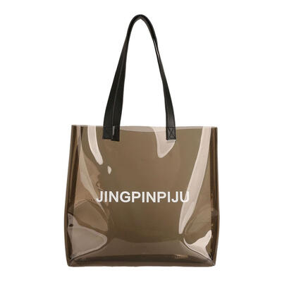 

Transparent Beach Shoulder Handbags Women Large Capacity Candy Color Totes