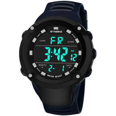 

SYNOKE Mens Digital Sports Watch Modern Waterproof Wristwatch