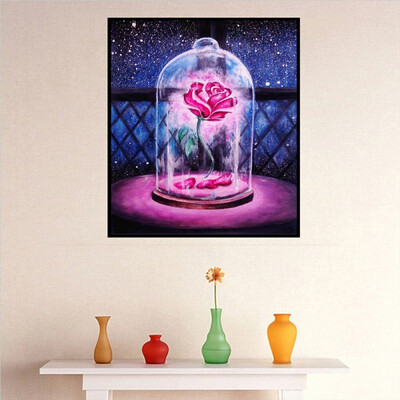 

5D DIY Fairy Rose with Fallen Petals Pattern Diamond Painting Art Drawing Crafts Embroidery Needlework for Home Decor