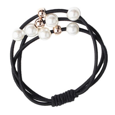 

Fashion Faux Pearl Three Layers Hair Ring Rope Women Elastic Ponytail Holder