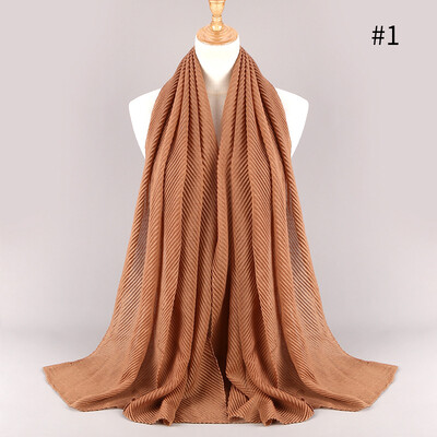 

New fashion twill wrinkle fold scarf cotton&linen Muslim headscarf ladies headscarf factory direct