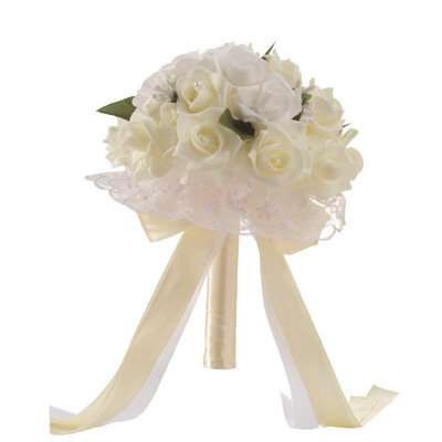 

Wedding Photography Bride Bouquet Lace Home Decoration Simulation Rose Flower
