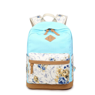 

2017 Fashion Flowers Canvas Bag Backpack School for Teenager Girl Brand Laptop Bag Printing Backpack Women Backpack