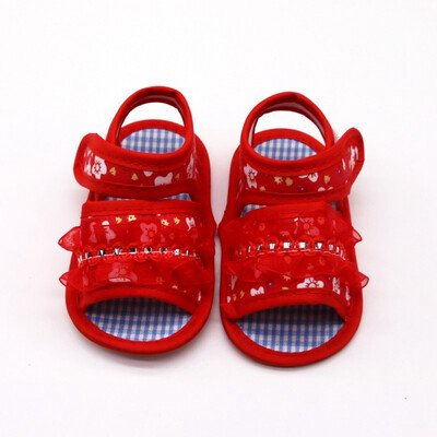 

Girl Breathable Floral Pattern Shoes With Lace Cotton Breathable Anti-Slip Shoes Casual Soft Soled Shoes