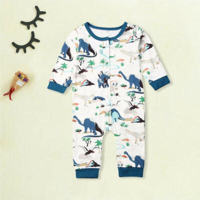 

Newborn Baby Girl Boy Romper Dinosaur Jumpsuit Cotton Pajamas Bodysuit Clothes