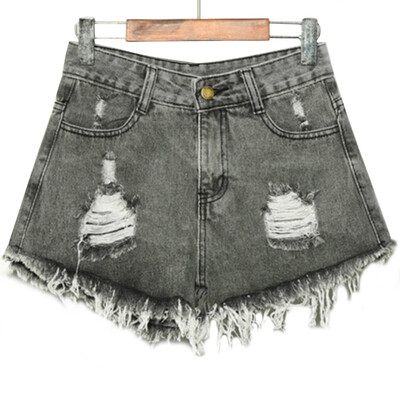

Women Cotton Shorts Jeans Casual Ripped Hole Fringe Shorts 2019 Summer Fashion Denim Short Jeans Feminino