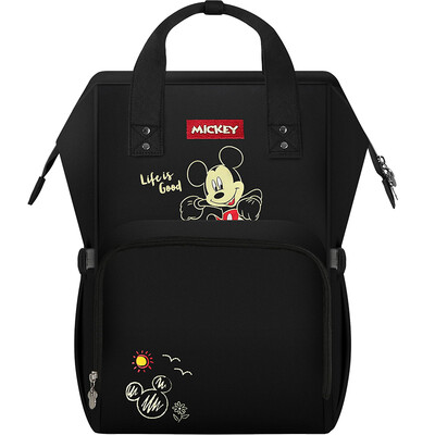 

Disney mother&baby Mummy bag multi-function large capacity shoulder mother&baby bag fashion out of the mobile mother bag printing black 20102029