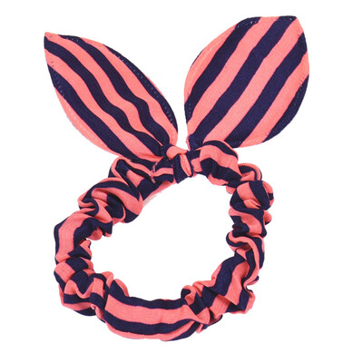 

〖Follure〗1PC Rabbit Ears Stripes Hair Ring Orange&Blue