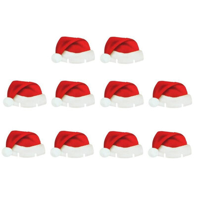 

Christmas Santa Hat Wine Glass Decoration New Year Party Supplies 10PCS