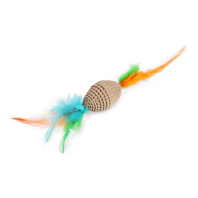 

Corrugated Paper Cat Scratch Scratching Toys interactive With Funny Cat Feather Squeaky Toy Cat Supplies