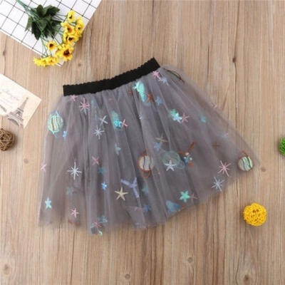 

Toddler Kids Girls Princess Skirt Baby Solid Sequin Tulle Embroidery Tutu Dress