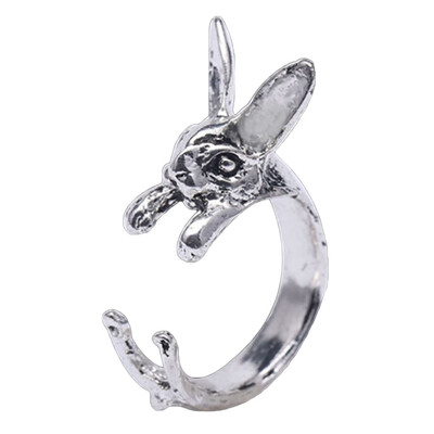 

New Design Super Cute Animal Rabbit Bunny Ring Vintage Adjustable Size For Women Jewelry Gift