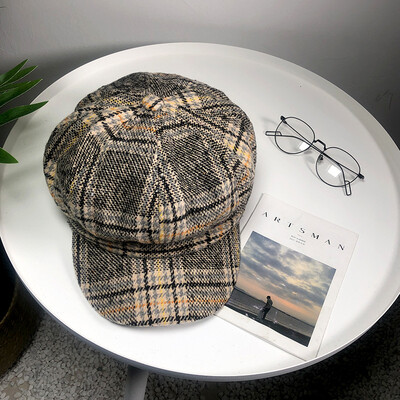 

Ms Pepe autumn&winter Japanese family retro octagonal beret Korean version of fashion hundred art painter hat duck tongue hat