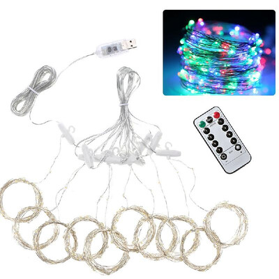 

300pcs led Curtain Icicle String Lights Remote Control Waterproof Christmas Fair USB Waterfall Lights Outdoor 33 Curtains Lamp Fl