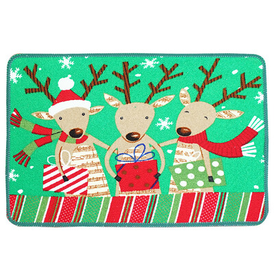 

Siaonvr Cartoon Christmas Carpet Anti-slip Mat Door Mat Household Bathroom Mat