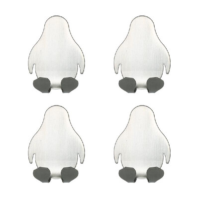 

DF-4 4PCS Hook Self Adhesive Hooks for Penguin Pattern Storage Holder Home Kitchen Wall Door Bathroom Stainless Steel Hanger Stick