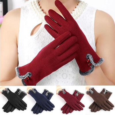 

Women Knitted Gloves Touch Screen Winter Warm Fleece Lined Thermal Gloves