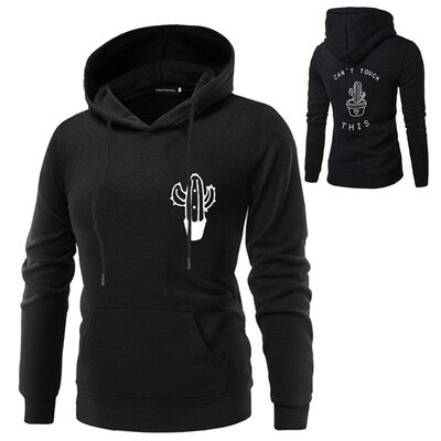 

Fashion New unisex Sweatshirt Cactus And Letter This CanT Touch Printed Hoodie Pocket Hooded Black unisex Sweatshirt