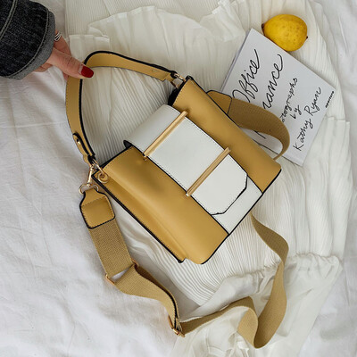

Tailored Womens Fashion Patchwork Wild Slant Bag Single Shoulder Bag Purse Bucket Bag